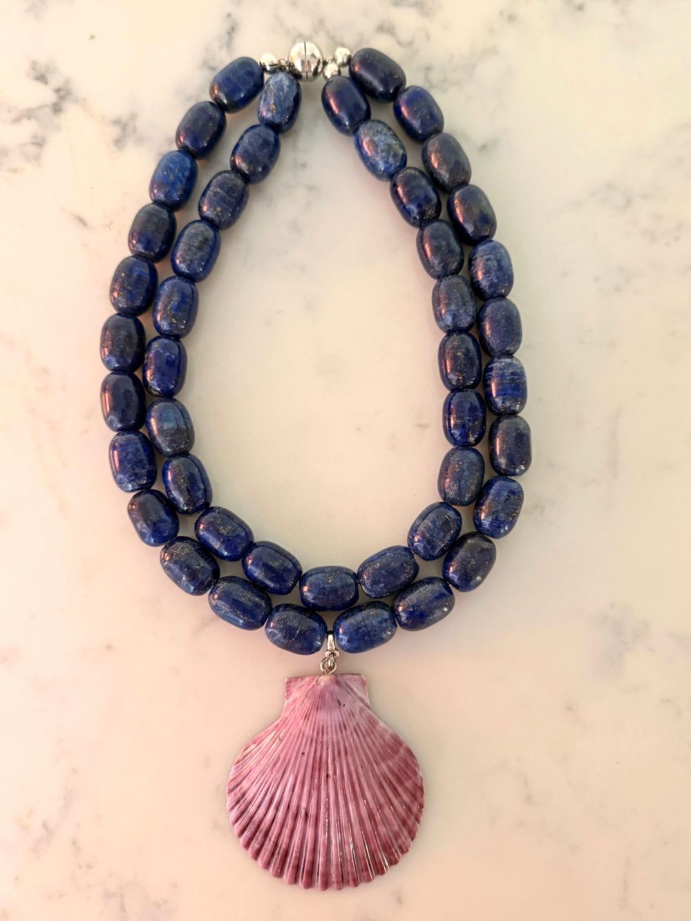 JULIETTA Luma Statement Necklace in Navy & Lilac - Stunning - NEW $375!! - Picture 3 of 7